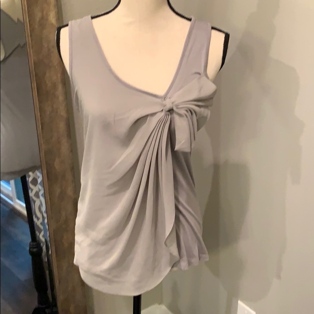 Gap gray bow front blouse